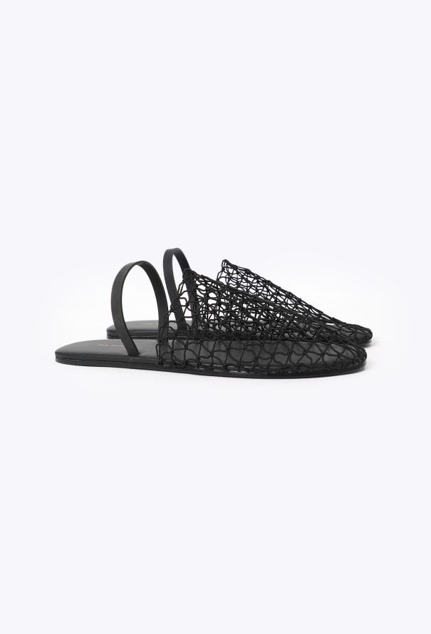The Row 2021 Macramé Net Slingback Sandals - 3