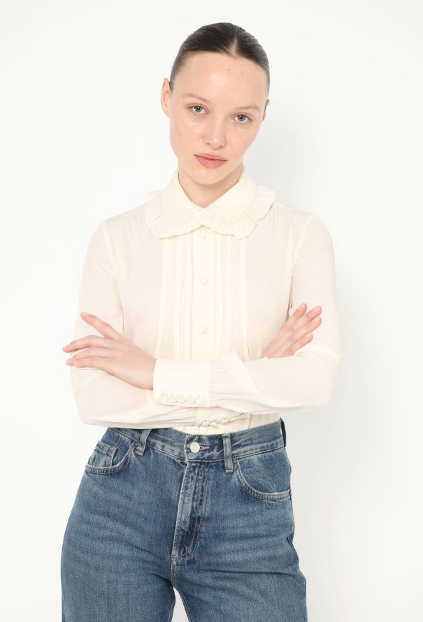 Saint Laurent S/S 2013 Classic Ruffled Blouse - 5