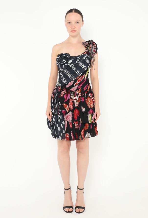 Christian Lacroix S/S 2009 One-Shoulder Patchwork Dress - 1