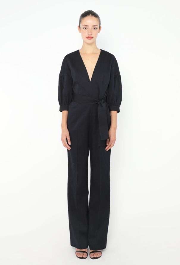 Saint Laurent S/S 2011 Belted Twill Jumpsuit - 1