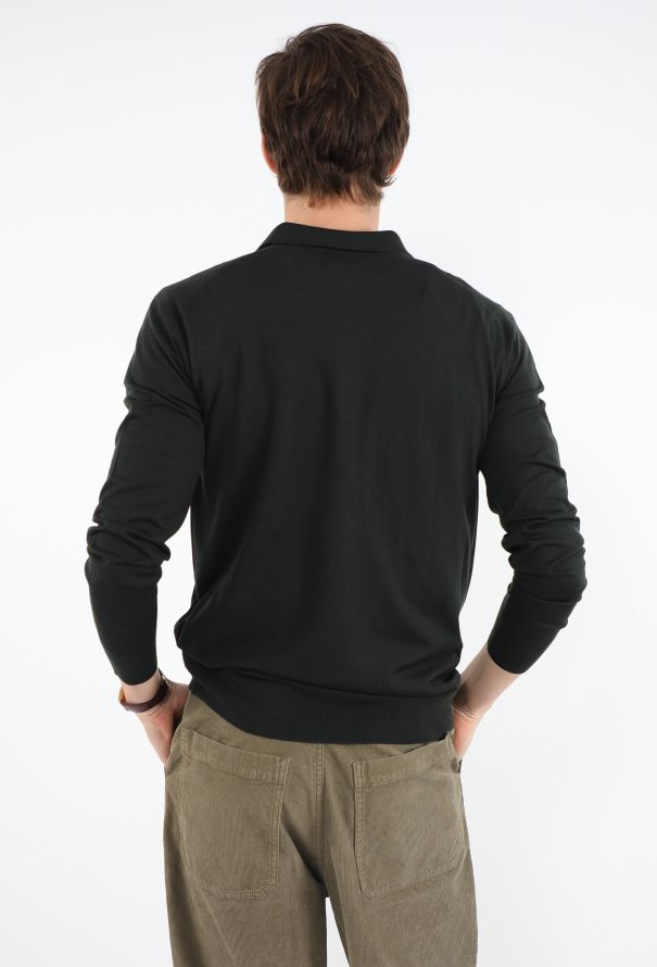 Loro Piana Forest Green Wool Polo - 3