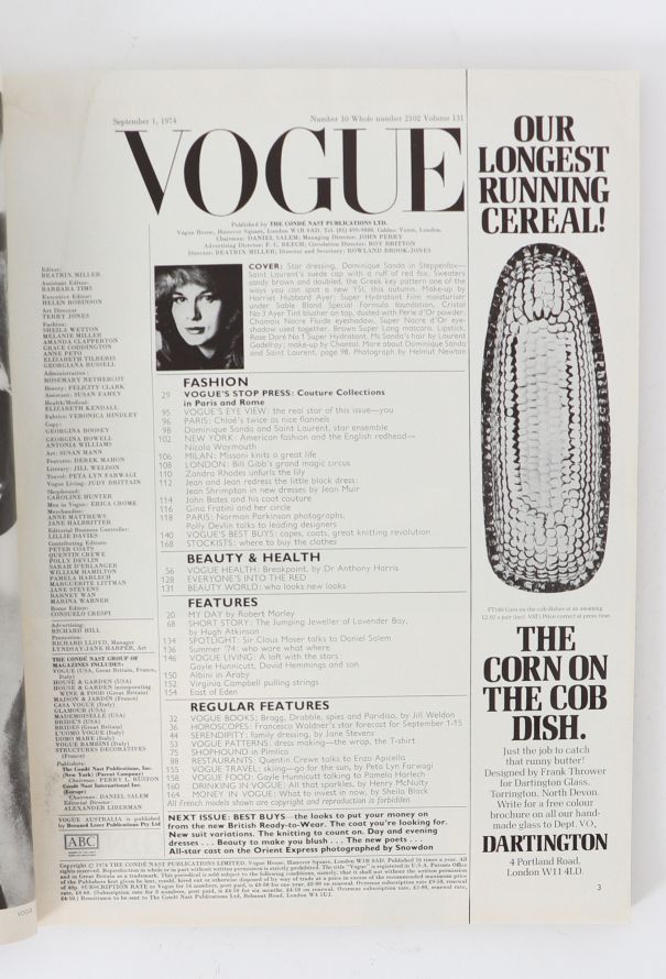 VOGUE UK 1974 Toscani, Newton & Bailey Cover Trio - 7 VOGUE UK 1974 Toscani, Newton & Bailey Cover Trio - 7