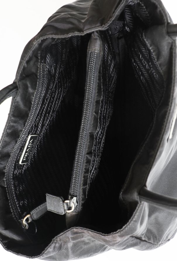 Vintage Black Prada Impermeabile 1990s Nylon Tote Bag, RvceShops Revival