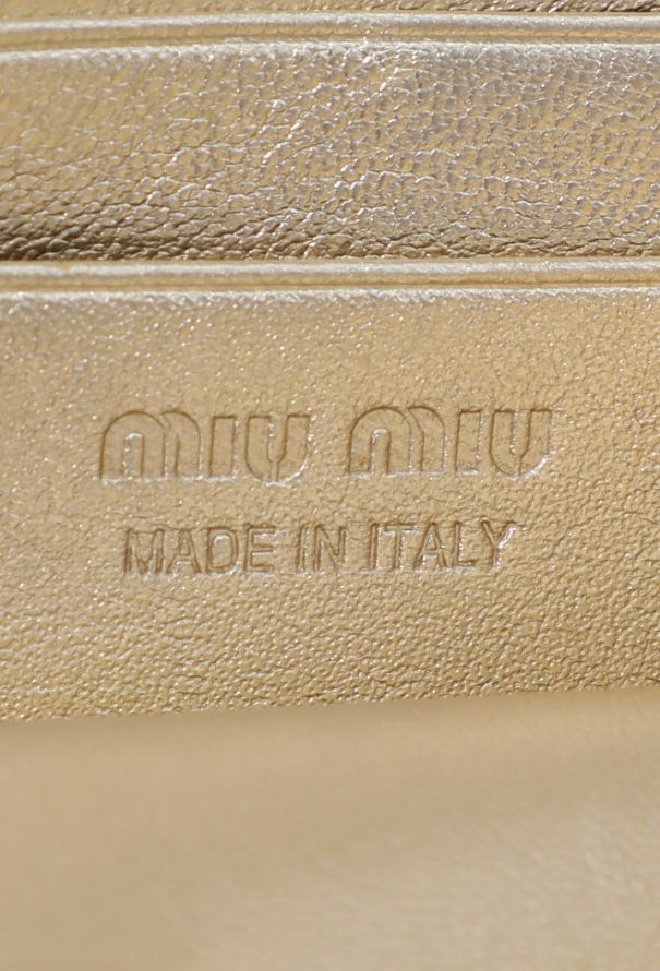 Miu Miu Gold Quilted Wallet On Chain - 12 Miu Miu Gold Quilted Wallet On Chain - 12