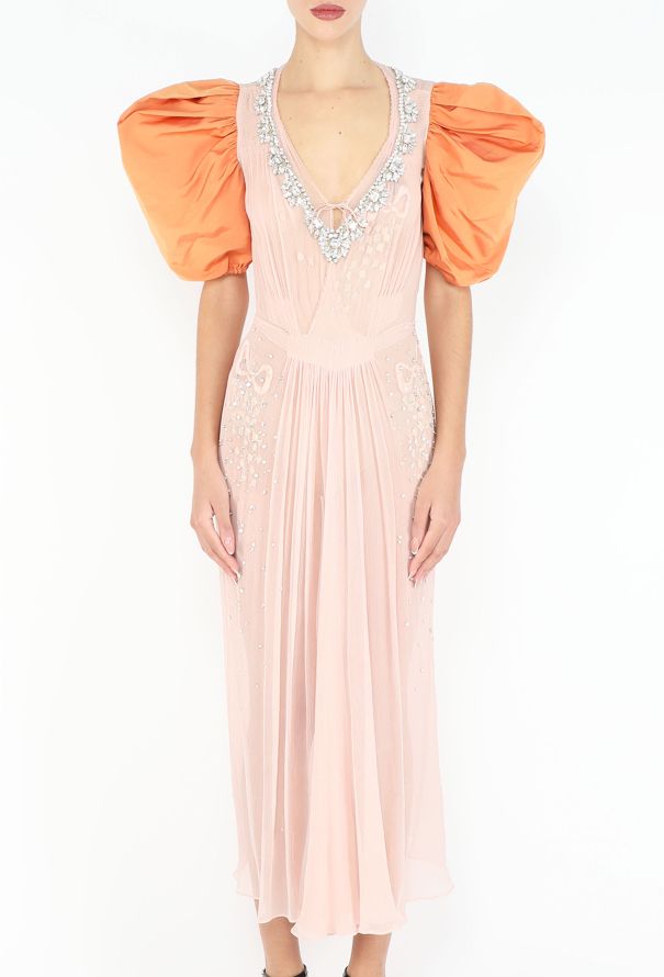 Miu Miu 2021 Limited Edition Hand-Beaded Chiffon Gown - 4