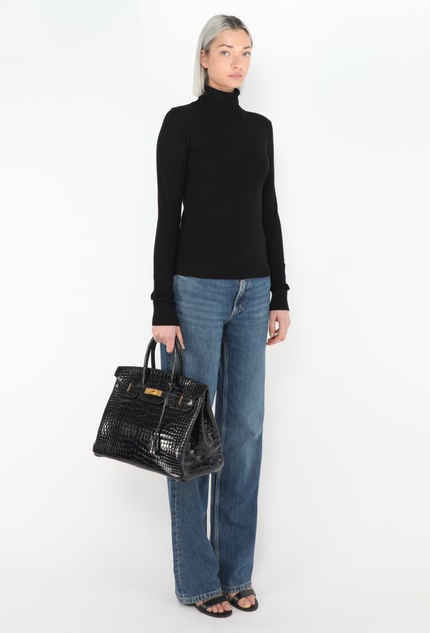 Hermès Exceptional Black Porosus Birkin 35 - 4