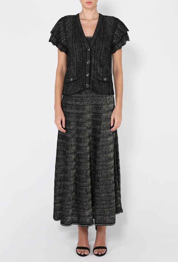 Chanel Metallic Crochet Dress & Cardigan Ensemble, 2018 - 3
