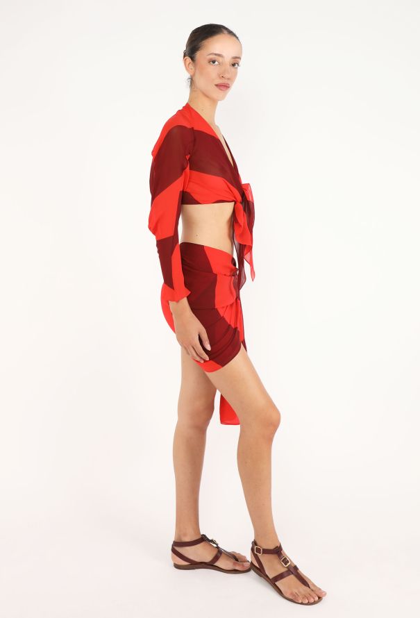 Tonal Silk Pareo Set, attributed to '90s Westwood - 4