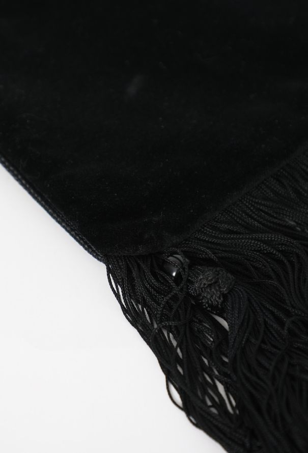 Saint Laurent '80s Black Velour Tassel Bag - 8