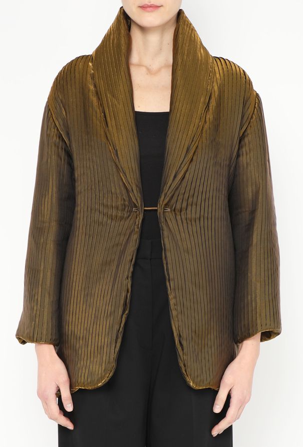 Romeo Gigli F/W 1996 Metallic Pleated Shawl Jacket - 1