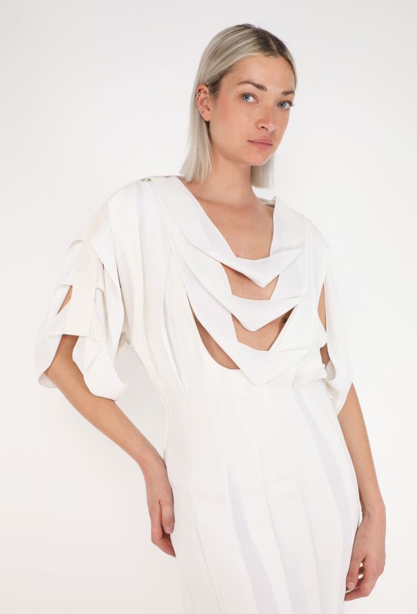 Thierry Mugler Pleated Décolleté Crêpe Dress, 1989 - 3