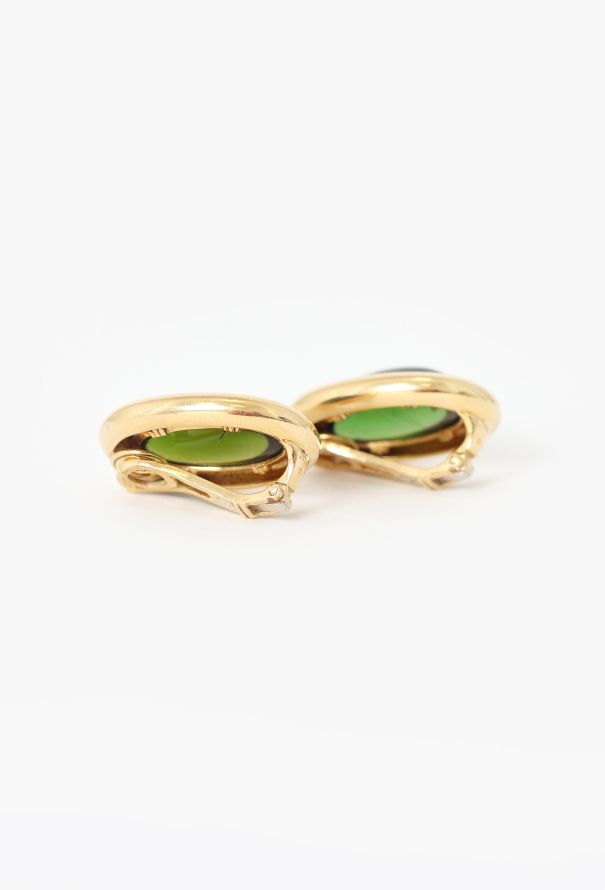 Vintage Fine Jewelry Poiray 18K Yellow Gold & Peridot Clip Earrings - 3