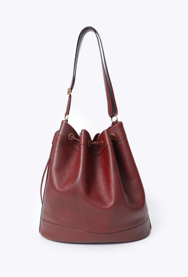 Hermès '90s Burgundy Courchevel Market Bag - 4