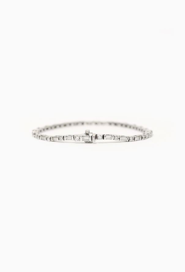 Vintage Fine Jewelry 18k White Gold & Diamond Bracelet - 6 Vintage Fine Jewelry 18k White Gold & Diamond Bracelet - 6