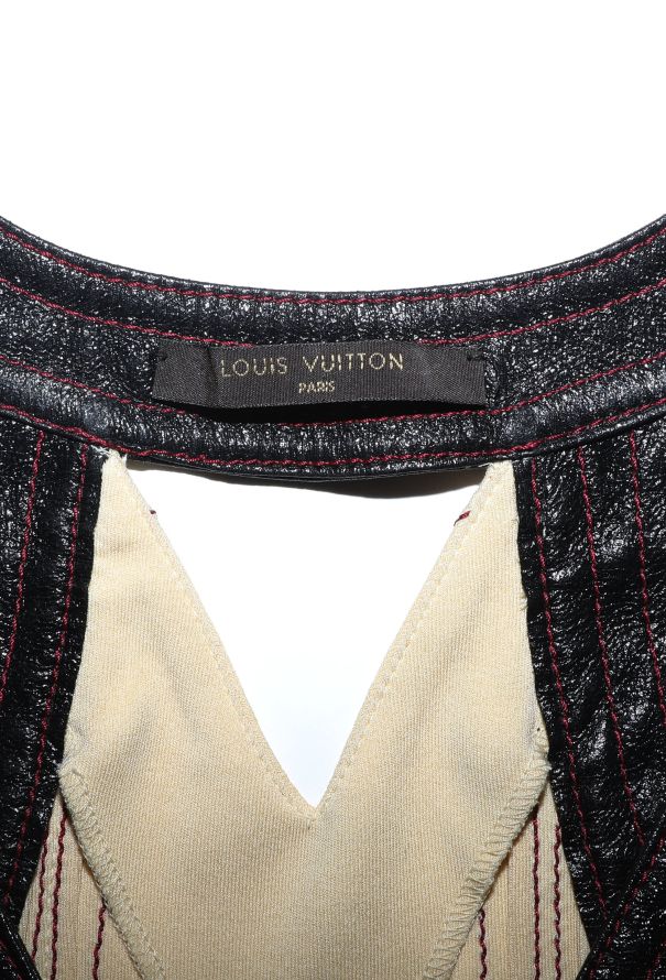 Louis Vuitton Stitched Leather Trim Dress - 6 Louis Vuitton Stitched Leather Trim Dress - 6