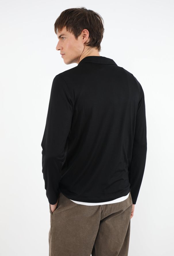 Loro Piana Navy Merino Polo Top - 2