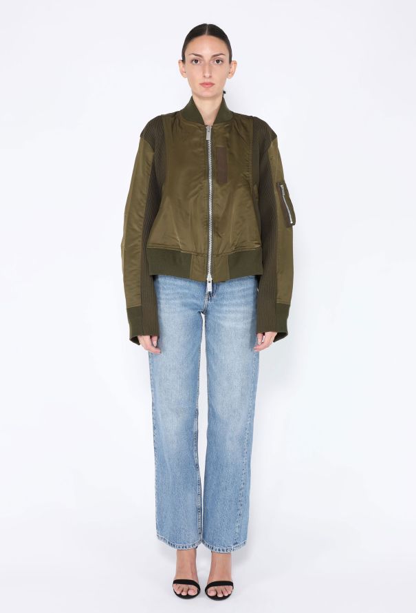 Sacai 2024 Knit Paneled Bomber Jacket - 2