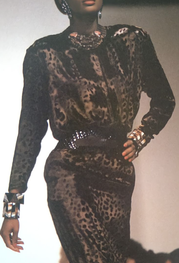 Saint Laurent F/W 1986 Embossed Velvet Ensemble - 2