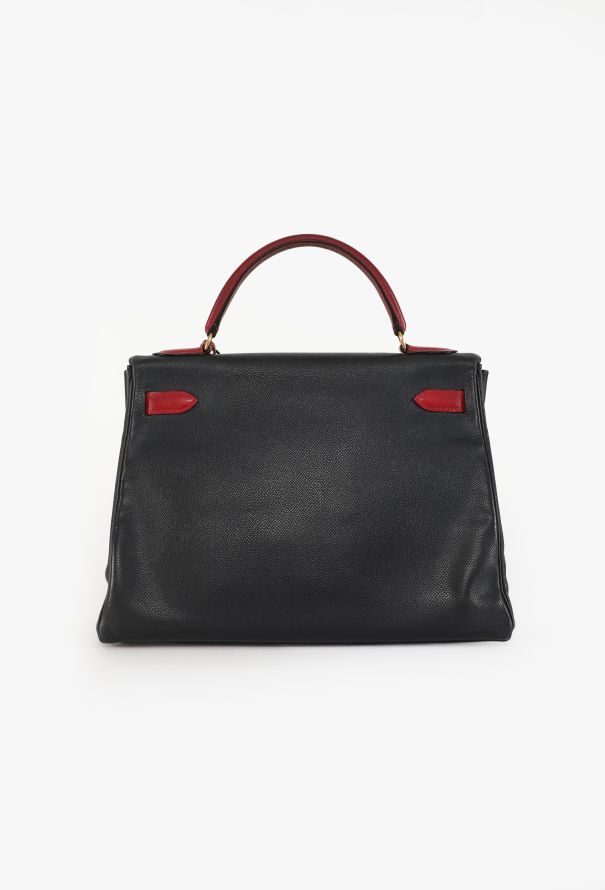 Hermès Rouge H & Navy Courchevel Kelly Retourné 32 - 6