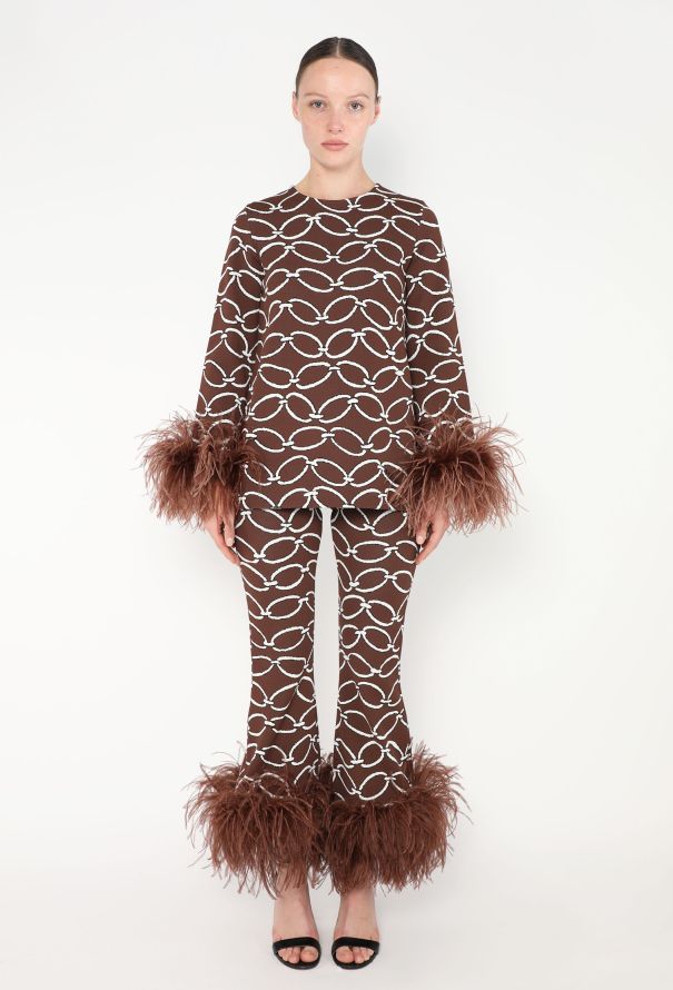 Valentino Resort 2023 Ostrich Trim Intarsia Ensemble - 4 Valentino Resort 2023 Ostrich Trim Intarsia Ensemble - 4