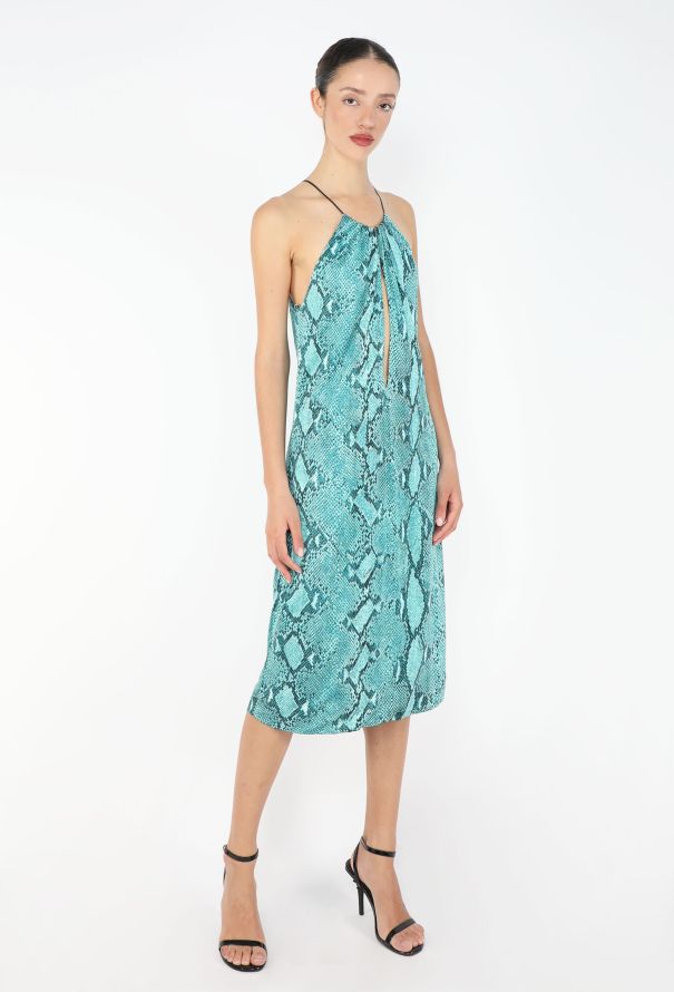 Gucci S/S 2000 Python Print Halter Dress - 8