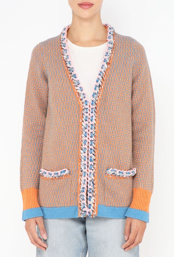 Chanel Cashmere Braided Trim Cardigan - 1