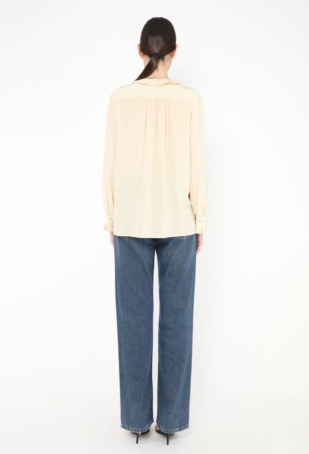 Gucci Asymmetrical Ruffled Silk Blouse - 5