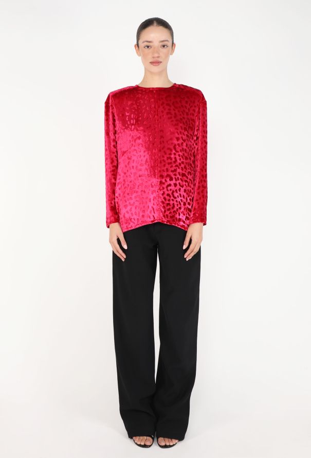 Saint Laurent Fall 1985 Dévoré Cheetah Top - 3