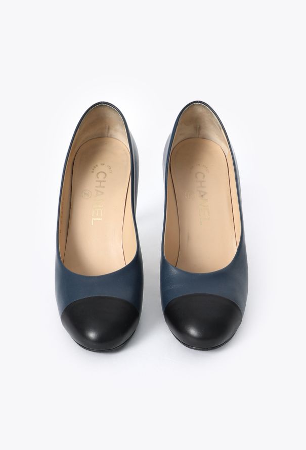 Chanel Bicolor Cap-Toe Leather Pump - 3