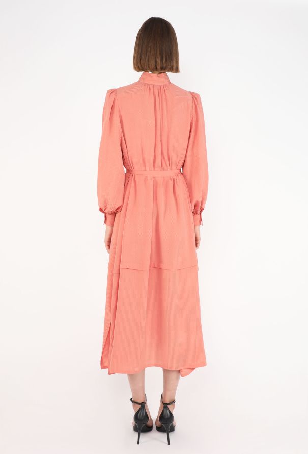 Chloé Vintage Belted Jacquard Silk Dress - 6