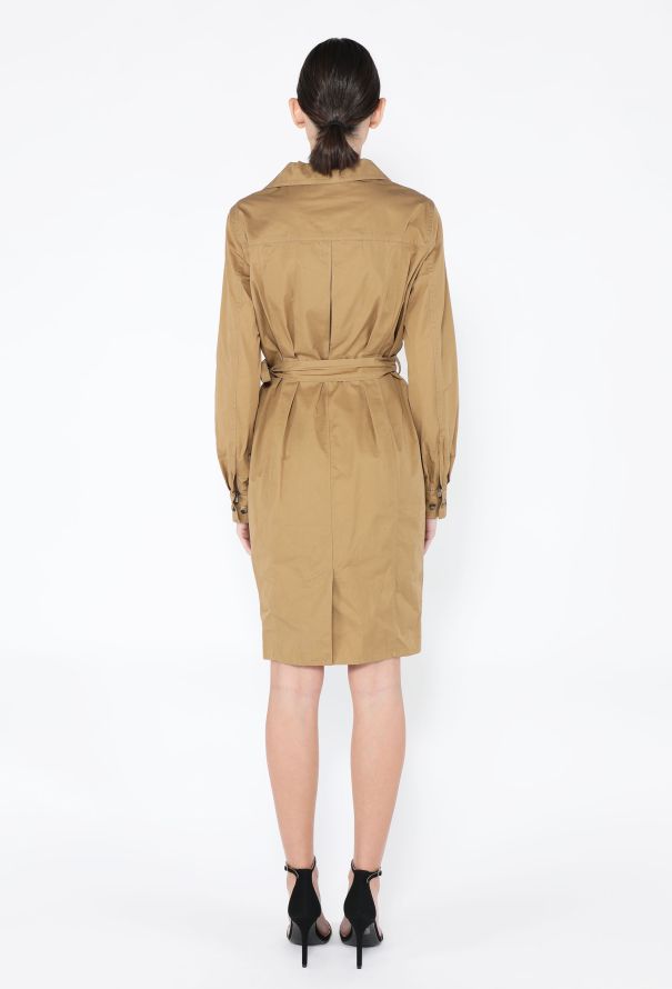 Saint Laurent Belted Gabardine Safari Dress - 4