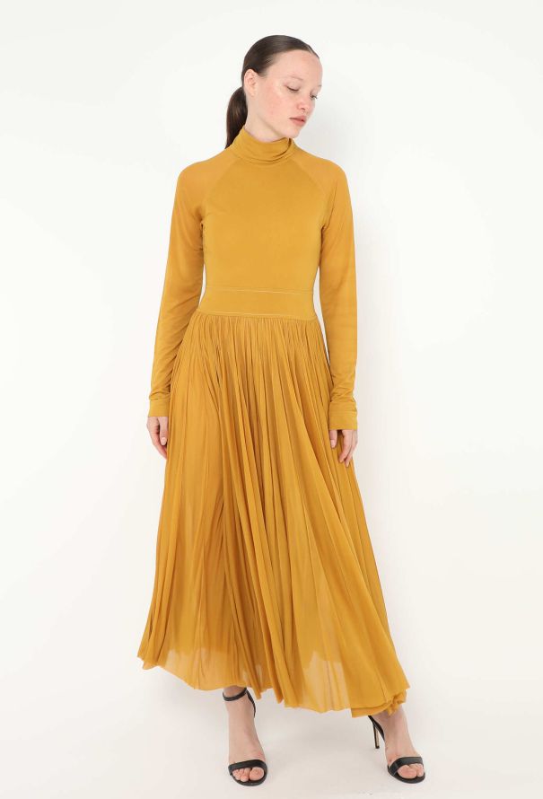 Céline Pleated High-Neck Dress - 2 Céline Pleated High-Neck Dress - 2