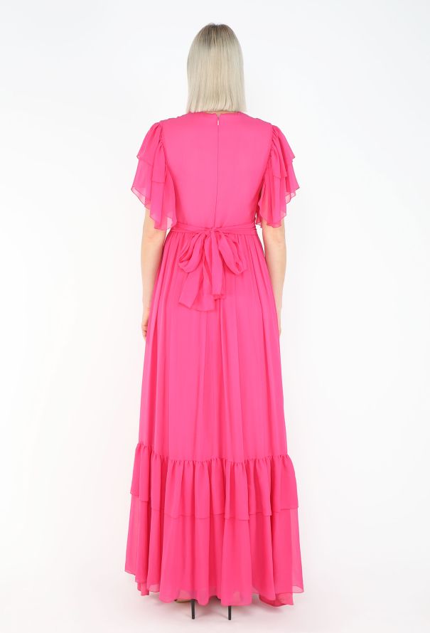 Gucci 2023 Belted Silk Peasant Gown - 4