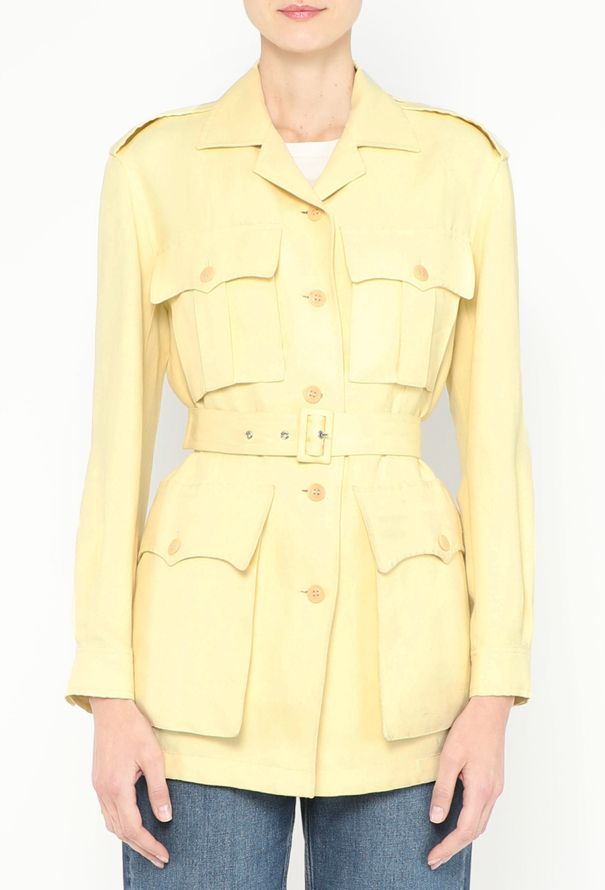 Saint Laurent 1998 Belted Linen Safari Jacket - 1