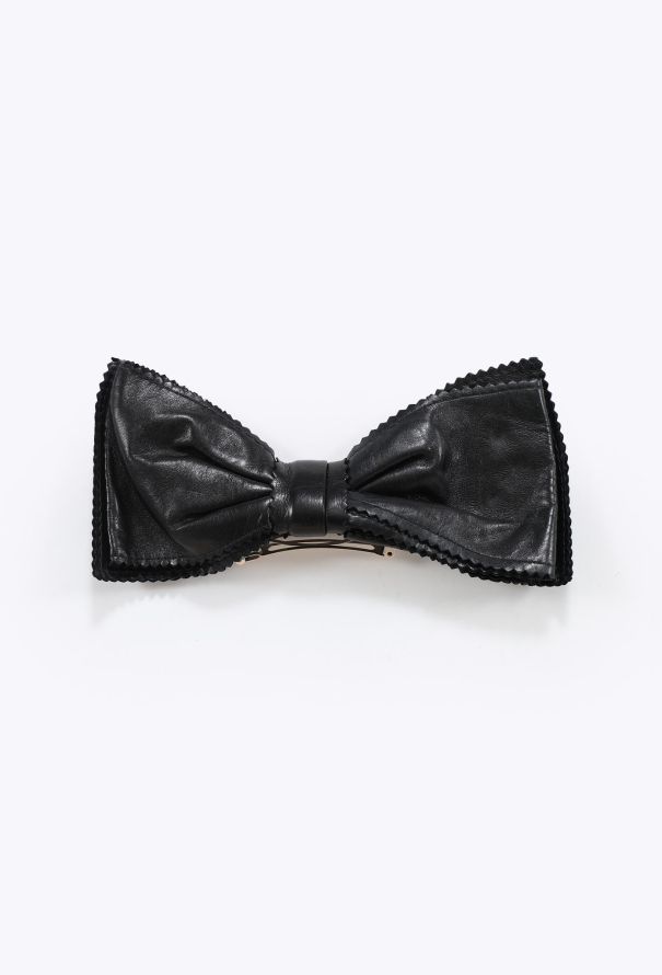 Chanel '80s Leather Bow Hairclip - 1