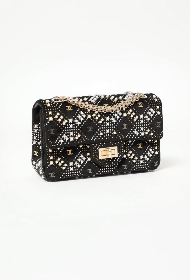 Chanel Pre-Fall 2021 Velvet Embellished Mini 2.55 Bag - 4