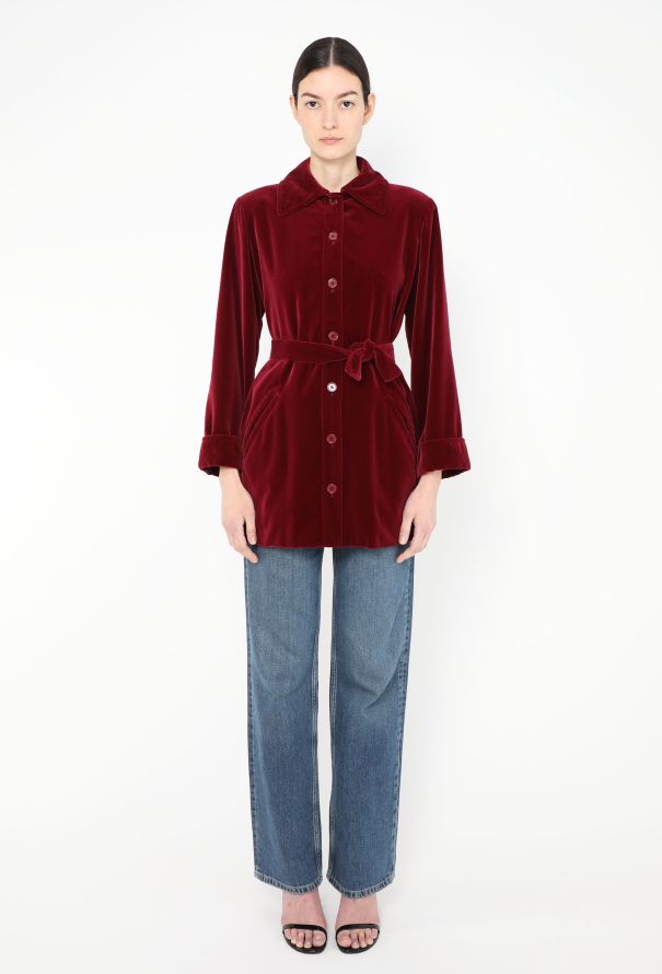 Saint Laurent Late '60s Belted Velvet Jacket - 6
