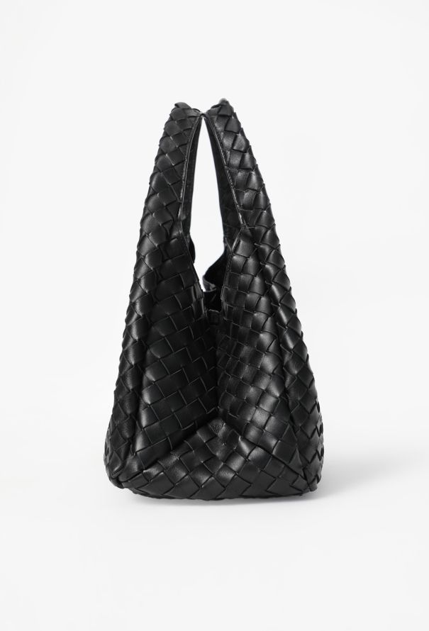 Bottega Veneta Campana Black Intrecciato Small Shoulder Bag - 3
