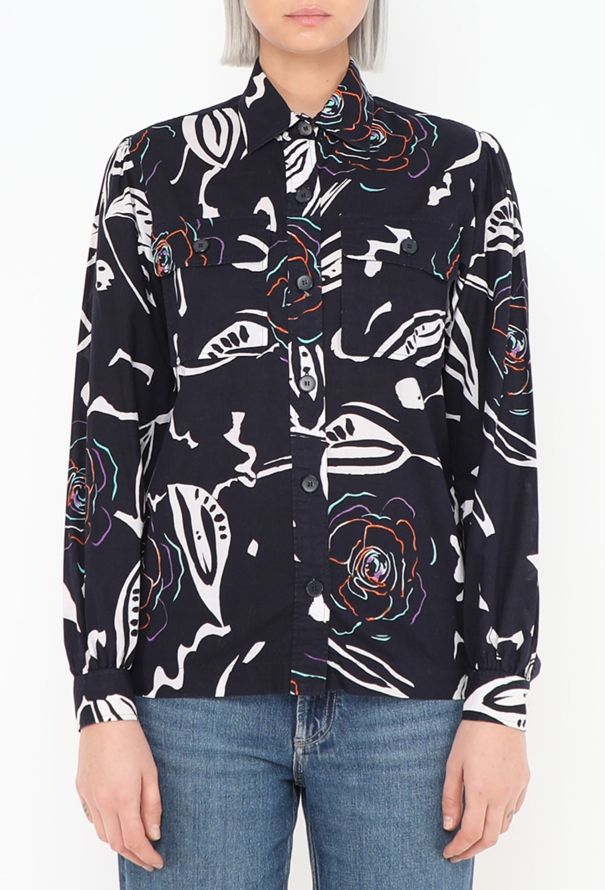 Saint Laurent Rare S/S 1980 Graphic Floral Shirt - 1