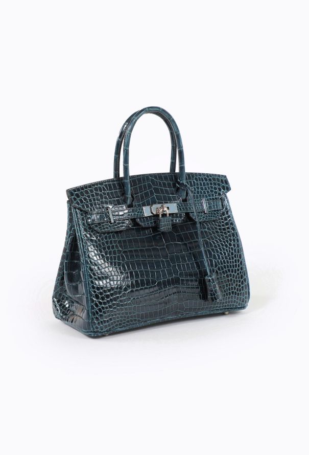 Hermès Exceptional  Vert Rousseau Porosus Birkin 30 - 3