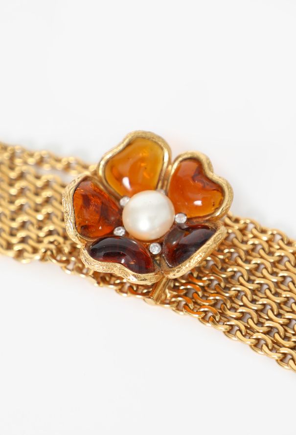 Chanel COLLECTOR S/S 1996 Gripoix Camélia Chainlink Belt - 9