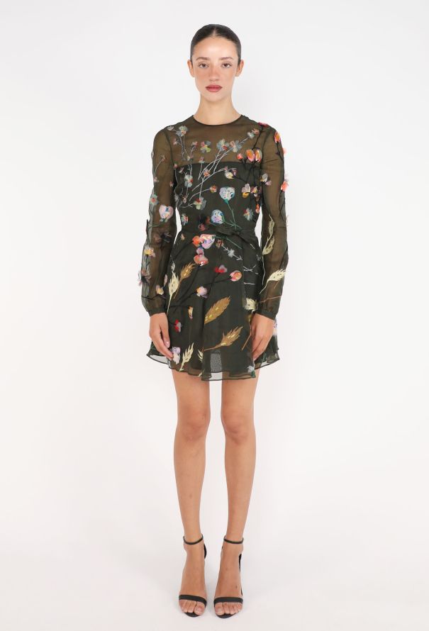 Valentino Floral Appliqué Organza Dress - 3