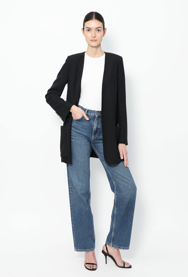 Chloé S/S 2016 Collarless Crêpe Jacket - 4