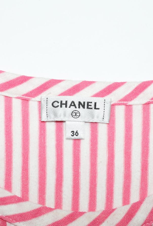 Chanel Resort 2019 'CC' Striped T-Shirt Dress - 7