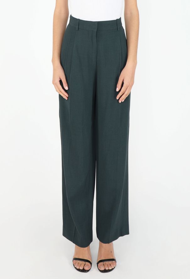 The Row Silas Petrol Pleated Trousers, 2021 - 3