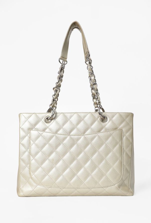 Chanel Metallic Caviar Grand Shopping Tote - 4
