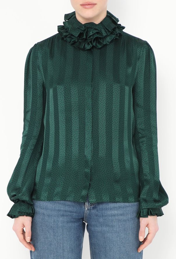 Saint Laurent Pre-Fall 2020 Ruffled Silk Blouse - 1