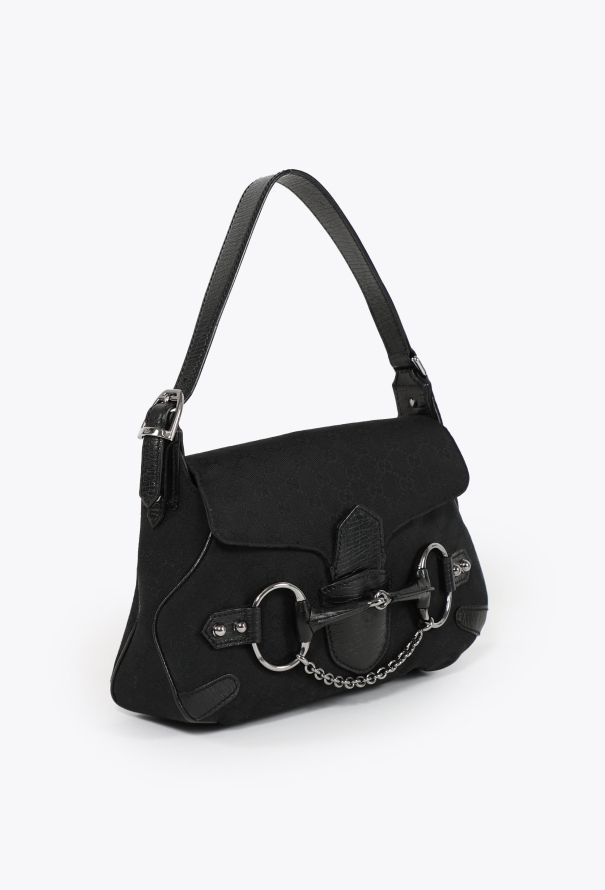 Gucci 2003 'GG' Canvas Horsebit Shoulder Bag - 2