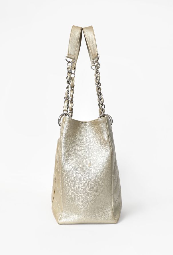 Chanel Metallic Caviar Grand Shopping Tote - 3