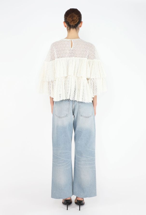 Chloé Lace Ruffled Cotton Top - 5